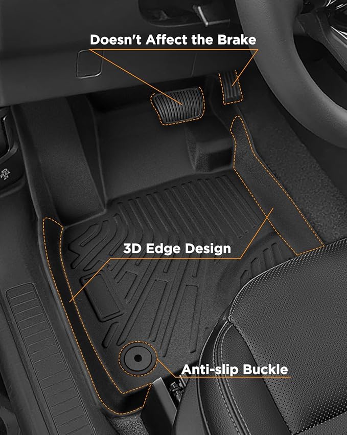 DrCarNow® Floor Mats Full Set for Ford Escape 2026 2025 2024 2023 2022 2021 2020(Not for Hybrid), Custom Fit All Weather TPE Liners with Cargo Mat & Backrest Protector for Car SUV Interior Accessories