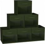DIMJ Cube Bins, 12.2-Inch Storage Bins Cubes with Window, 6 Packs Collapsible Storage Bins with Handles, Closet Storage Baske