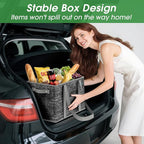Fab totes Reusable Grocery Bags, Large Foldable Shopping Tote Bags with Reinforced Handles & Hard Bottom,4 Pack,Black