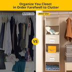 BrilliantJo 2 Pack 6 Shelves Hanging Closet Organizer with 2 Drawer, Hanging Storage with 4 Side Pockets for Clothes Shoes, 4