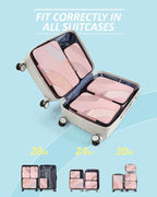 BAGSMART Compression Packing Cubes, 6 Set/4 Set/2 Set Travel Packing Cubes for Carry on Suitcases, Compression Suitcase Organ