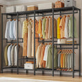 Raybee Clothes Rack for Hanging Clothes,Clothing Rack with Shelves,Portable Closet,Adjustable,76" W x 77" H x 18" D,Max Load 
