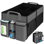 Collapsible Trunk Organizer & Diaper Changing Station, Baby Diaper Caddy Organizer with Movable Dividers, Easy-to-Reach for