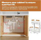 1-Pack Under Sink Organizers and Storage,2-Tier L Shape Pull Out Cabinet Organizer With Round Tube Slide Rails,Hight Adjustab