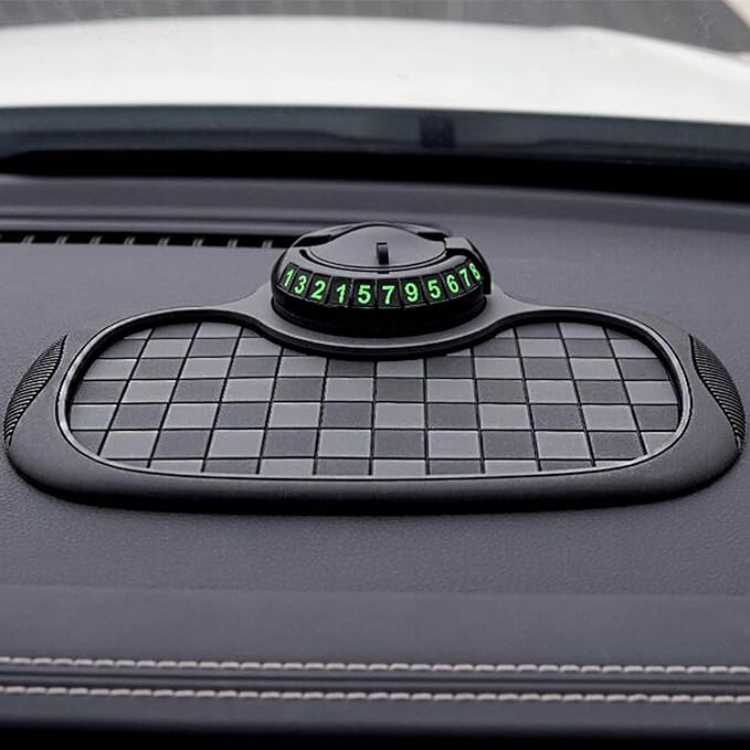 Universal Silicone Car Phone Holder Mount Anti Slip Dashboard Mat, Non Skid Pad, Multi Function Vehicle Organizer for Sunglas