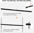 STORAGE MANIAC Hanging Closet Rod, Adjustable Width and Height Closet Hanging Organizer, Space-Saving Clothes Hanging Bar, Cl
