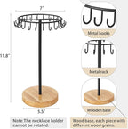 Mkono Necklace Holder Metal Jewelry Display Stand Necklace Organizer with 22 Hooks for Storage and Hanging Bracelet Keychain 