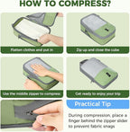 BAGAIL 6 Set Lightweight Compression Packing Cubes with Packing List, Anti-Tearing Expandable Organizer Bags for Travel, Matc