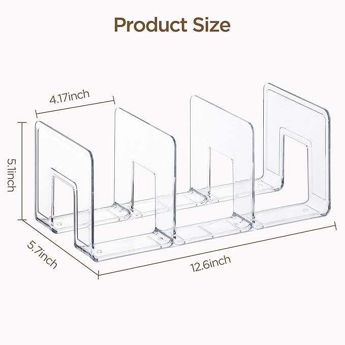 HBlife Widened 4.17 Inch Clear Acrylic Kids Shoe Rack for Closet Organizers and Storage, Small Shoe Rack 3 Sections Toddler B