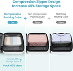 Cambond Compression Packing Cubes for Travel - Lightweight Expandable Travel Bags Luggage Organizers Travel Essentials Compre