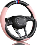 Customized Auto Car Steering Wheel Cover for BMW X1 X2 X3 X4 X5 X6 X7 i3 i4 i5 i8 535i 740Li 335i M3 M4 M5 Z1 Z3 Z4 Z5 (Pink)