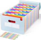 ABC life 26-Pocket Accordion File Organizer, Expanding File Folder, Letter/A4 Size Plastic Monthly Bill & Tax Receipt Holder 