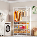 Ulif H4 Portable Closets, 4-Tier Metal Clothes Garment Rack for Bedroom and Cloakroom, Clothing Closet Storage and Organizer 