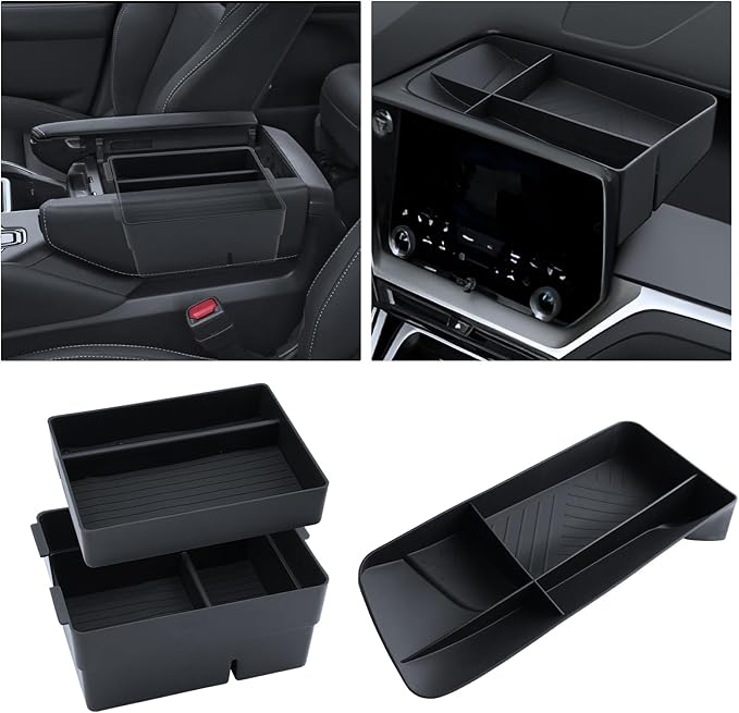 for 3PCS Double Layer Center Console Armrest Organizer&Screen Organizer Tray ABS Materials Compatible with 2024-2026 L EXUS TX350/TX350h/TX450h+/TX500h