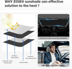 for Toyota RAV4 2019-2024 2025 2026 Sun Shade Sunshade Windshield Cover 4-Layers Front Window Shade for RAV-4 RAV 4 Custom Fit Sun Visor - 240T Retractable Shade Blocks UV Rays Car Accessories