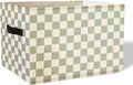Sage Green Checkered Storage Basket Organizer Bins With Handles,Rectangular Organizing Decorative Storage Basket for Kids,Cut