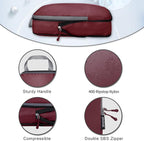 BAGAIL 5 Set Ultralight Compression Packing Cubes Travel Accessories Expandable Packing Organizers(Burgundy)