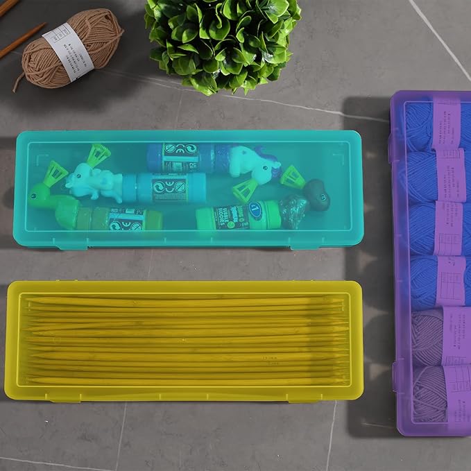 novelinks Plastic Clear Storage Containers for Organizing, Craft Storage Organizers and Stackable Storage Bins with Lids for 