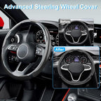 Carbon Fiber Steering Wheel Cover 3PCS, Non-Slip Grip for Universal Cars,Fit for 14–16 Inch Wheels, Interior Accessories for 