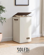 SOLEDI Laundry Hamper with Lid 90L Large & Tall Collapsible Laundry Basket, Clothes Hamper with Bag Removable Easy to Carry, 
