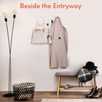 Optish Coat Rack Wall Mount, Coat Hook Wall Mount, Wall Hooks for Hanging, Hat Rack for Walls, Coats Hanger with 12 Hook, Tow