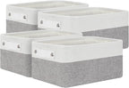 Bidtakay Small Storage Baskets for Organizing [4-Pack] Fabric Storage Bins for Baby Organizer Shelf Baskets for Nursery Stora