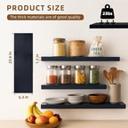 Floating Shelves for Wall, 23.6 inch Long Set of 3 Wood Rustic Wall Mounted Shelves, Display Shelf with Invisible Heavy, Larg