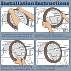 Women Checkered Steering Wheel Cover,Breathable Non-Slip PU Leather Universal 15 Inch Steering Wheel Protector,Fashion Checke