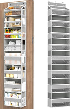 Mefirt Over The Door Organizer, 8 Shelf Door Hanging Organizers with 8 Large Capacity Pockets, Back of Door Organizer Storage