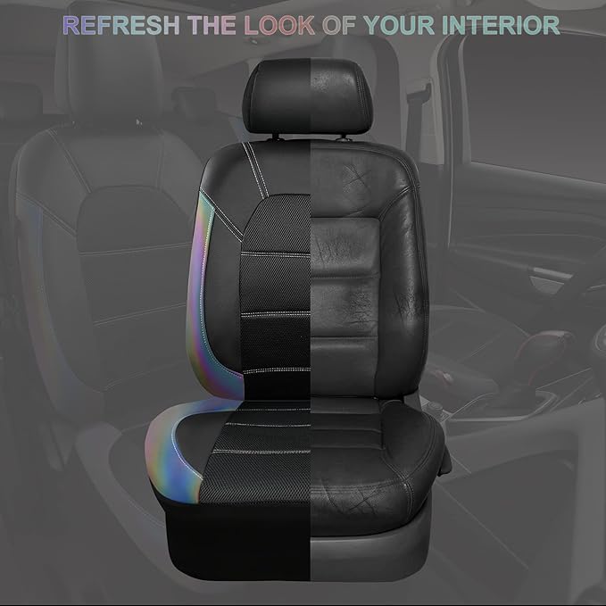 CAR PASS Leather seat Covers,Automotive Universal Sport car seat Cover Super 5mm Composite Sponge Inside,Airbag Compatible fi