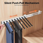 Pull Out Trousers Rack 9 Arms Closet Pants Hanger Bar Stainless Steel Rail Extendable Trousers Hanger for Clothes Towel Scarf