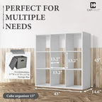 CAPHAUS Sturdy Room 13-Inch Cube Storage Organizer Shelf, with Extra Thick Exterior Edge, Open Storage Shelf Divider, Bookcas