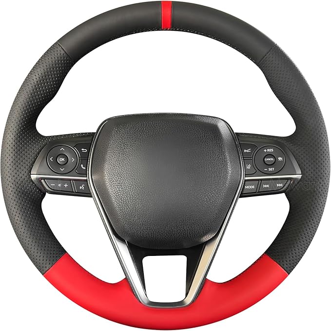 MEWANT Breathable Hand Sewn Car Steering Wheel Cover for Toyota Camry 2018-2019 / Toyota Avalon 2019 / Toyota Corolla 2019-2020 / Toyota RAV4 2019 Steering Wheel Accessories