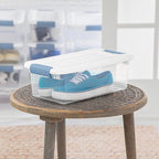 Sterilite 12-Pack Latching Box, Under Bed Storage Bins with Lids, Clear Plastic, 6 Quart - Heavy-Duty Organizing Containers f