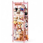 LAMU Stuffed Animal Storage, Wooden Zoo Stuffed Animal Holder with Elastic Cords, Space Save Toy Organizer, Extra Large Capac
