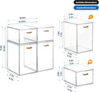 LALOBLUE Clear Stackable Drawer Organizer, 4 Pack Acrylic Storage Drawers with Pull-Out Design, Space-Saving Organizer for Ba