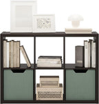 Furinno Cubicle Book Shelf, 6-Cube Bookshelf, Extra Thick Frame Horizontally & Vertically Reversible Bookcase with Open Back,