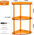Sezanrpt 3 Tier Countertop Corner Organizer Shelf 7x7x15.7 Inch, Orange Countertop Acrylic Bathroom Corner Shelf, Vanity Stor