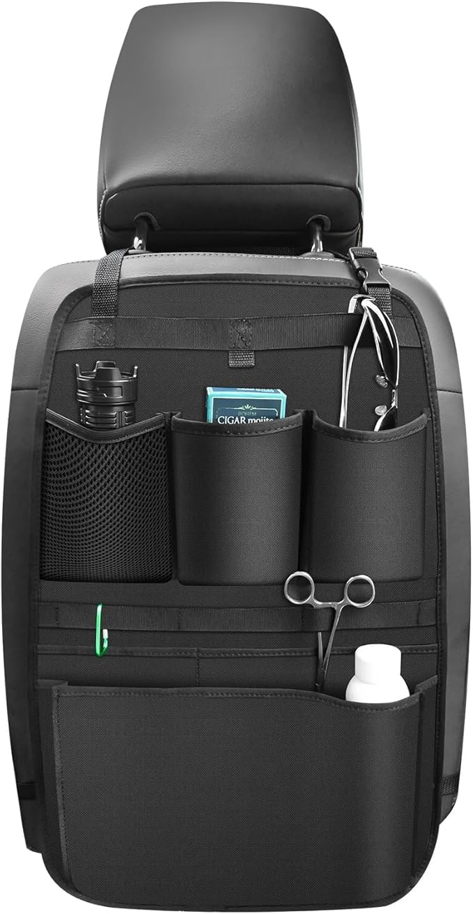 Car Seat Back Organizer, Car Back Seat Storage with Multiple Pockets, Car Seat Hanging Pocket,Front Seat Organizer Headrest Bag Compatible with Car SUVs Pickup and Truck