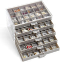 YUFONG Earring Storage Box Organizer, Acrylic Jewelry Storage Box Holder 5 Drawers Transparent Jewelry Display Stand with 120