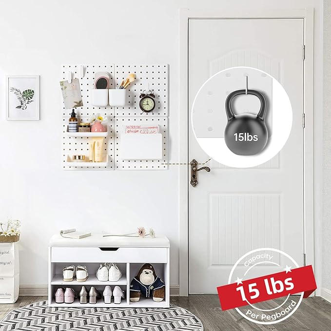 VUSIGN Peg Board Combination Kit, 22"x22" Pegboards and Accessories for Wall Organization with Two Installation Modes, Pegboa