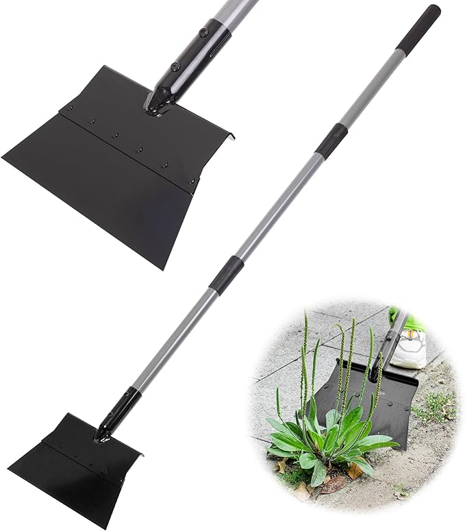 Suchtale Garden Flat Shovel,Floor Scraper, Heavy Duty Multifunctional Outdoor Cleaning Shovel with 54 Adjustable Long Handle, Ideal for Weed Scraper, Lawn Edging,Trenching,Driveway,Sidewalk