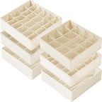 Criusia 6 Pcs Drawer Organizer Clothes - 90 Cells Closet Organizers and Storage for Baby Nursery - Washable Fabric Dresser Or
