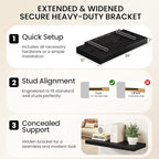 Black Floating Shelves 48Inch Long, 12 Inch Deep Floating Shelves for Wall, 48 x 12 Large Floating Shelf for Fireplace Mantel