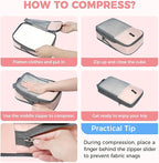 BAGAIL 6 Set Lightweight Compression Packing Cubes with Packing List, Anti-Tearing Expandable Organizer Bags for Travel, Pink