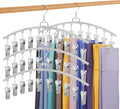 4 Pack Legging Organizer for Closet, Metal Gym Clothes Organizer w/40 Clips Holds 40 Leggings, Scarf Hangers Space Saving, Cl