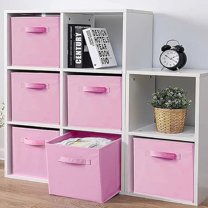 EBIGIC Storage bins collapsible storage bins,cube storage organizer （Pack of 3） 10.5 * 10.5 * 11 inch,For home and office Col