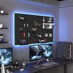 Pegboard Combination Kit, Modular White Pegboard Wall Organizer with 4 Pegboards & Accessories Hanging for Gaming Office Wall