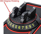 YIKANGHENG Anti Slip Pad Car Phone Holder with Phone Number Digits, 7 Inch x 8.6 Inch Black Red Rubber Base for Car (Black re