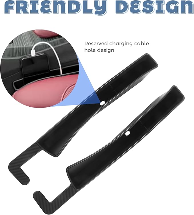 2PCS Car Seat Gap Filler,Car Accessories Car Organizer,Cars Seat Gap Filler Organizer with 2 Storage Areas,Used for Phone,Wallets,Keys,Eyeglasses,Fit for Most Cars,Trucks,SUVs (Carbon Fiber)